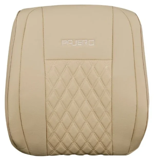 Mitsubishi Pajero Seat Covers (2007–2021) Custom-Fit PVC Leather – Beige