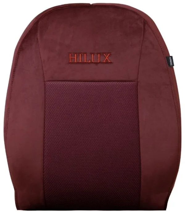Toyota Hilux Seat Covers (2016–2024) Custom-Fit Maroon Velvet Fabric