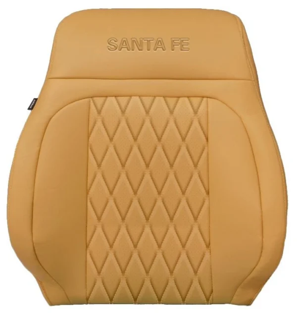 Hyundai Santa Fe Seat Covers (2024–2025) Custom-Fit Light Brown PVC Leather