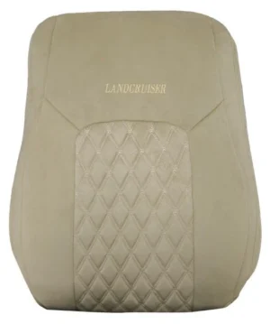 Toyota Land Cruiser Seat Covers (2016–2021) Beige Velvet Fabric with Diamond Quilted Design